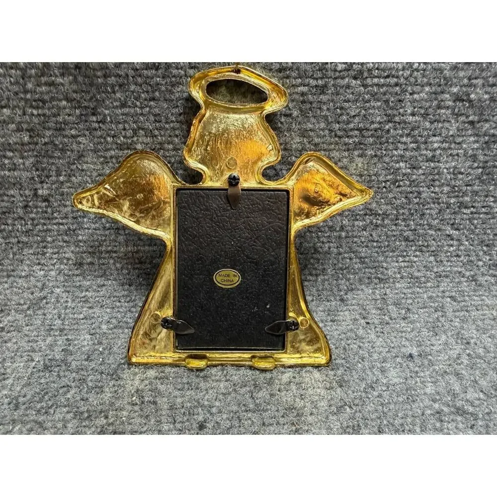 Angel Metal Photo Frame Set of 2 Gold 2x3 World Showcase 2000